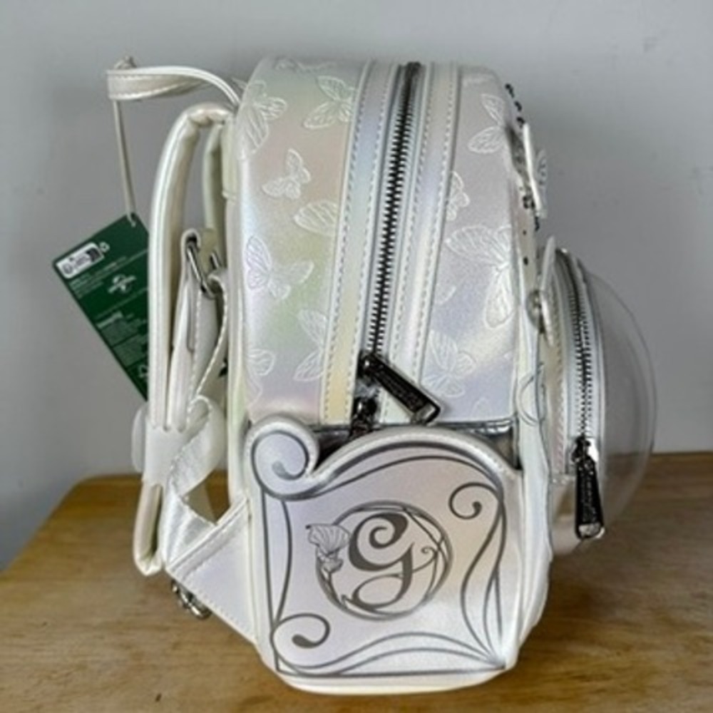 Loungefly Wicked for Good Glinda Bubble Mini Backpack White Iridescent Butterfly - Picture 4 of 13